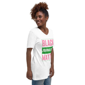 Black Journalists Matter Unisex Short Sleeve V-Neck T-Shirt