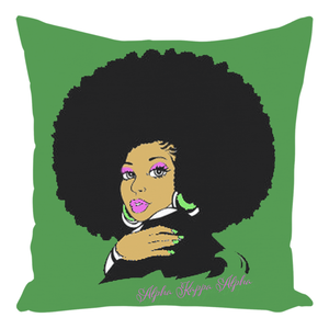 AKA Afro Square Pillows - Leaf
