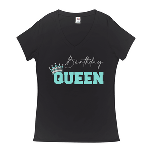 Birthday Queen Women's V-Neck T-Shirts SHORTER