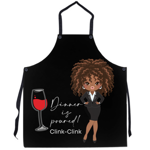 Dinner is Poured! Aprons Dark Skinned Woman