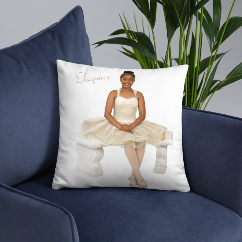 Elegant Ballerina Square Pillow