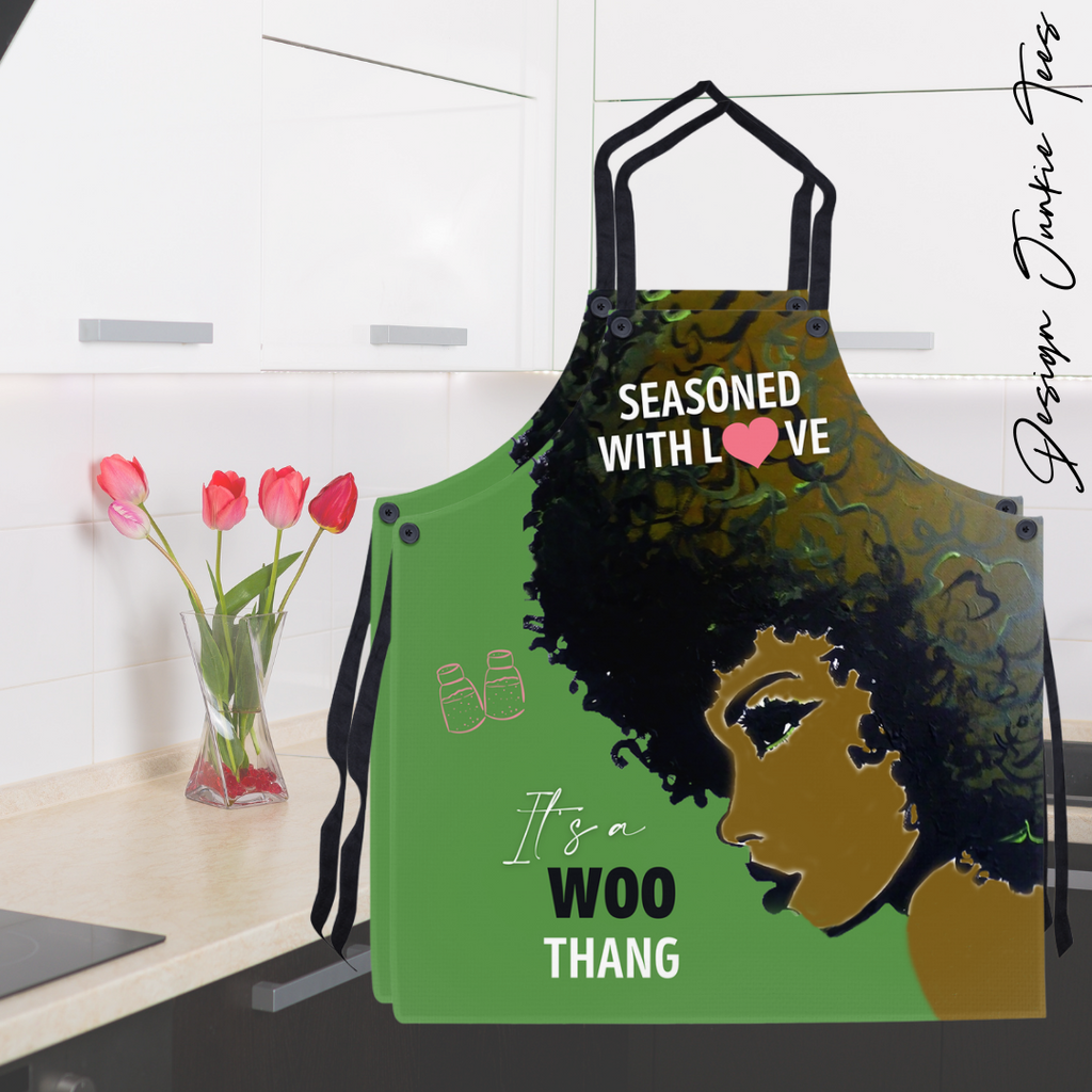 Seasoned with Love It's a Woo Thang Custom Aprons