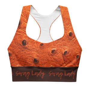 Orange Ostrich Longline sports bra