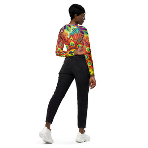Swaglady.club Colorful Recycled long-sleeve crop top