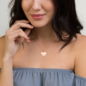 MOM Engraved Silver Heart Necklace