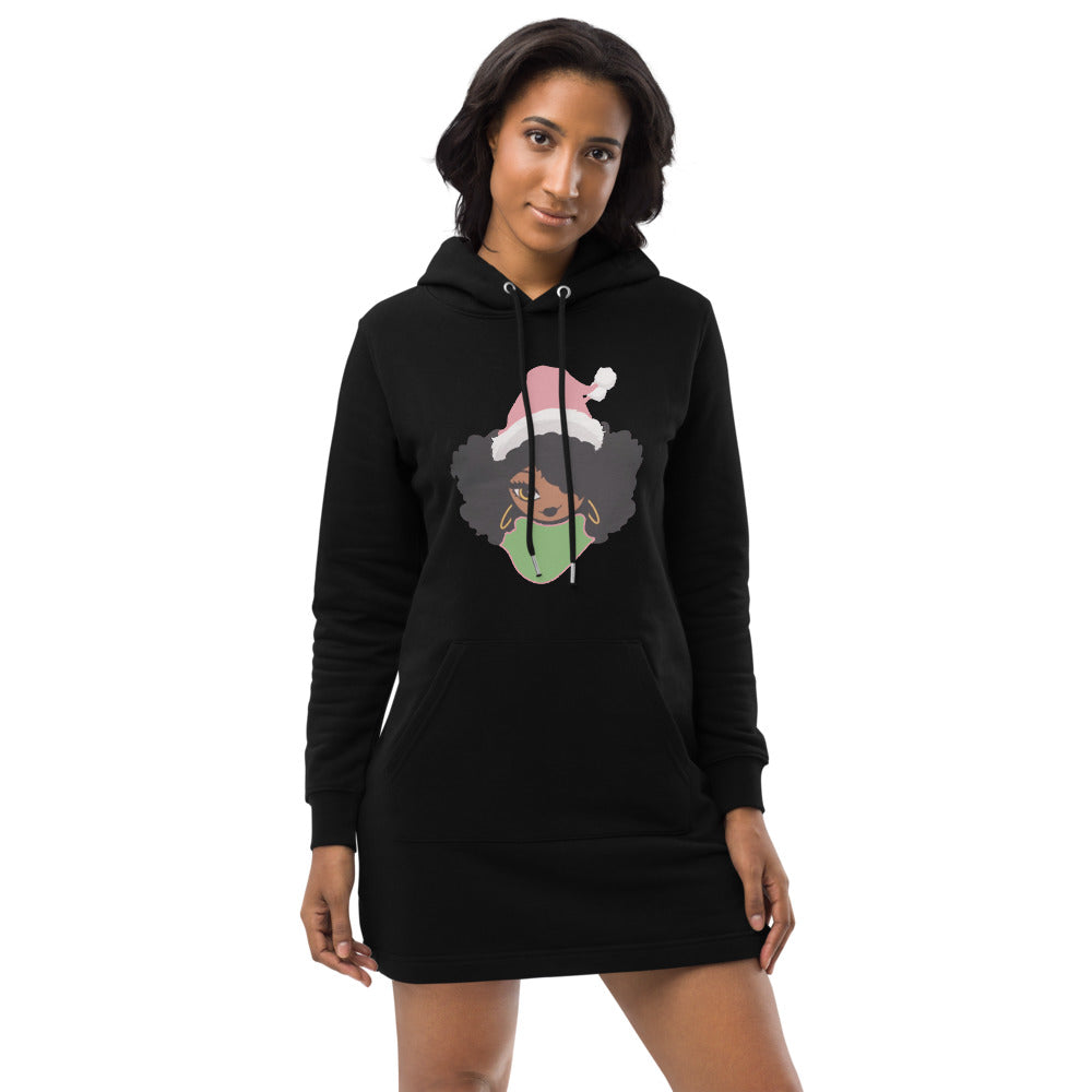 Black Female Santa Hoodie Dress