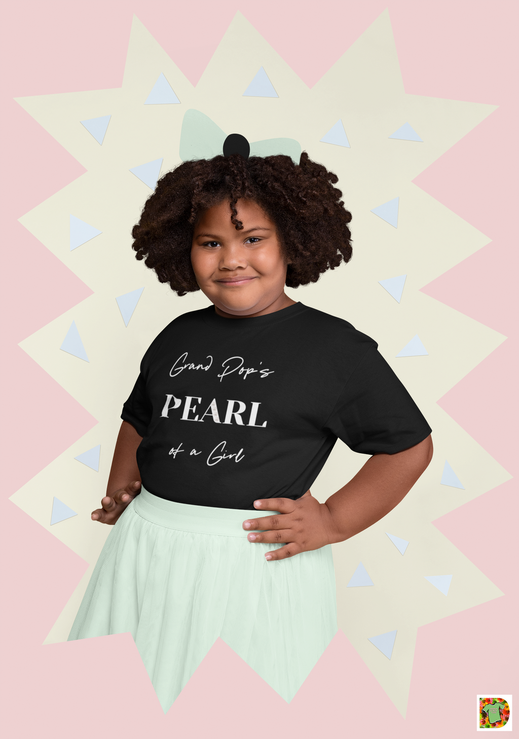 Grand Pop's PEARL of a Girl WHITE Toddler Short Sleeve Tee