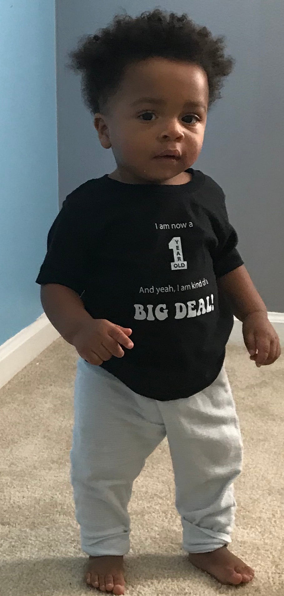 I am now a 1 year old Baby Jersey Short Sleeve Tee
