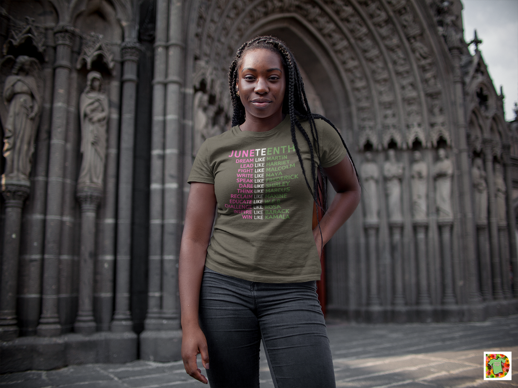 Juneteenth List Pink-Green Short-Sleeve Unisex T-Shirt