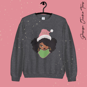 AKA Black Female Santa Unisex Sweatshirt
