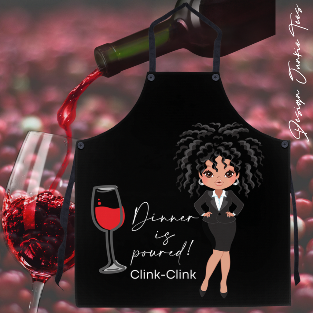 Dinner is Poured! Aprons Light Skinned Woman