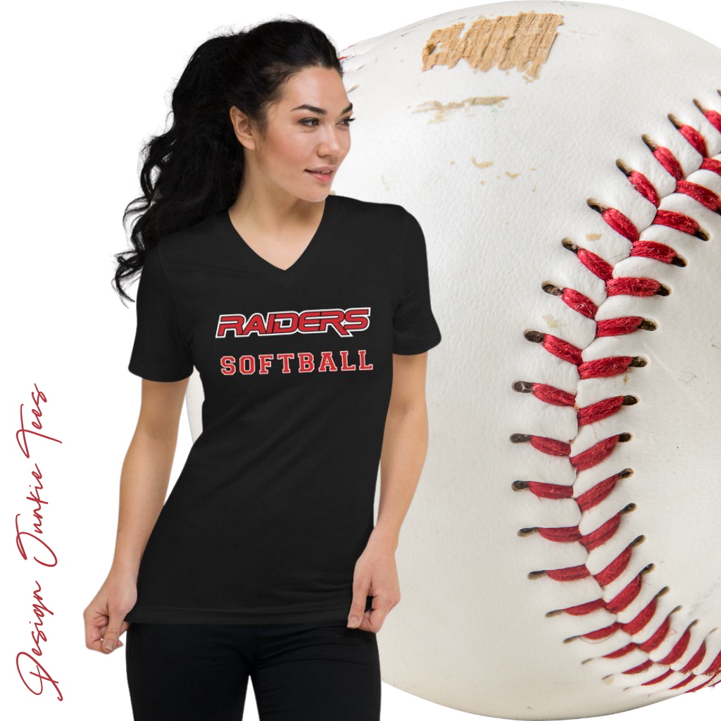 RAIDERS Softball MILLER 4 Unisex Short Sleeve V-Neck T-Shirt