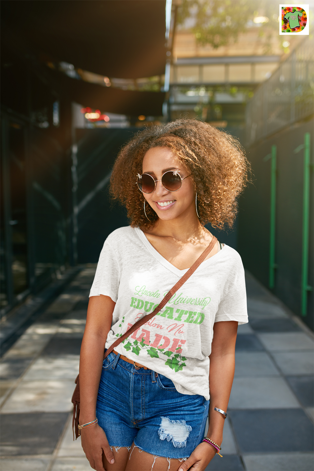 Lincoln University Educated Epsilon Nu Chapter Made Unisex Short Sleeve V-Neck T-Shirt