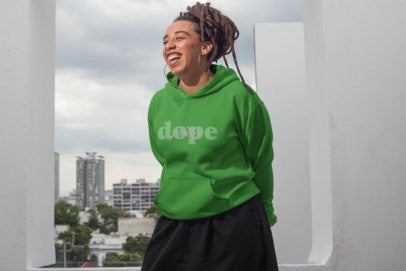Pretty Dope Green Hooded Sweatshirt