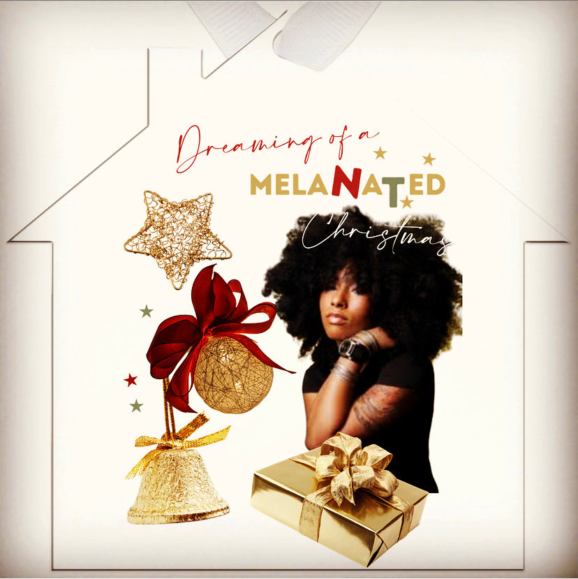 Dreaming of a Melanated Christmas Metal Ornaments House