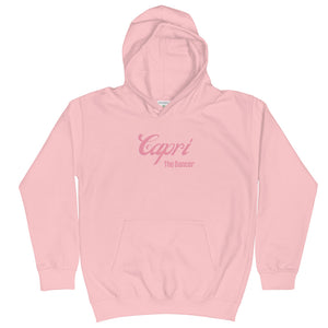 Capri the Dancer Kids Hoodie Pink Font