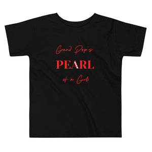 Grand Pop's PEARL of a Girl RED Toddler Short Sleeve Tee