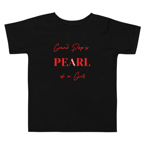 Grand Pop's PEARL of a Girl RED Toddler Short Sleeve Tee