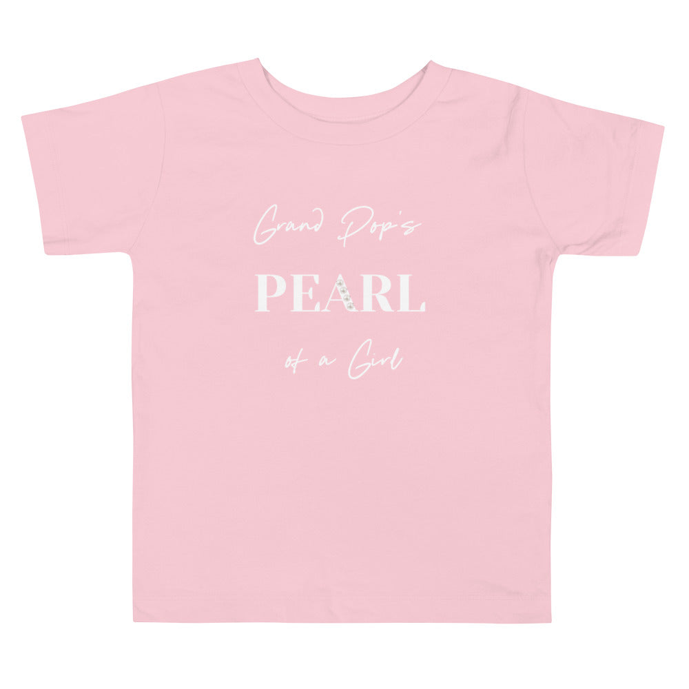 Grand Pop's PEARL of a Girl WHITE Toddler Short Sleeve Tee