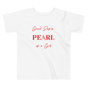 Grand Pop's PEARL of a Girl RED Toddler Short Sleeve Tee