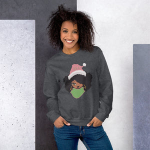 AKA Black Female Santa Unisex Sweatshirt