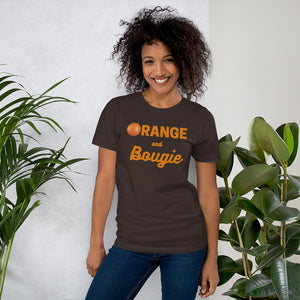 Orange and Bougie Script Short-Sleeve Unisex T-Shirt