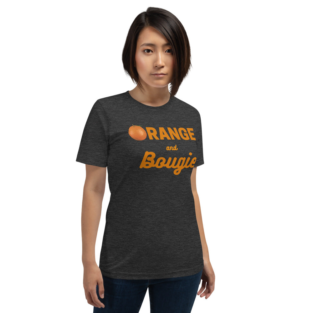 Orange and Bougie Script Short-Sleeve Unisex T-Shirt