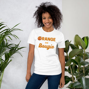 Orange and Bougie Script Short-Sleeve Unisex T-Shirt