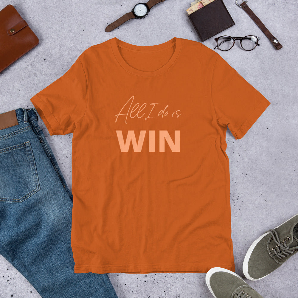 All I Do is WIN Orange Short-Sleeve Unisex T-Shirt