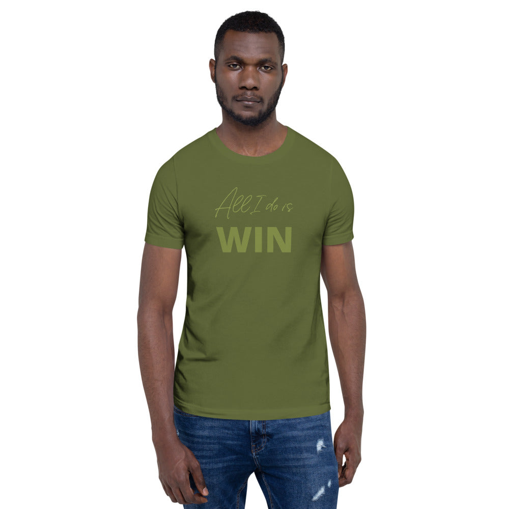 All I Do is WIN Olive Short-Sleeve Unisex T-Shirt