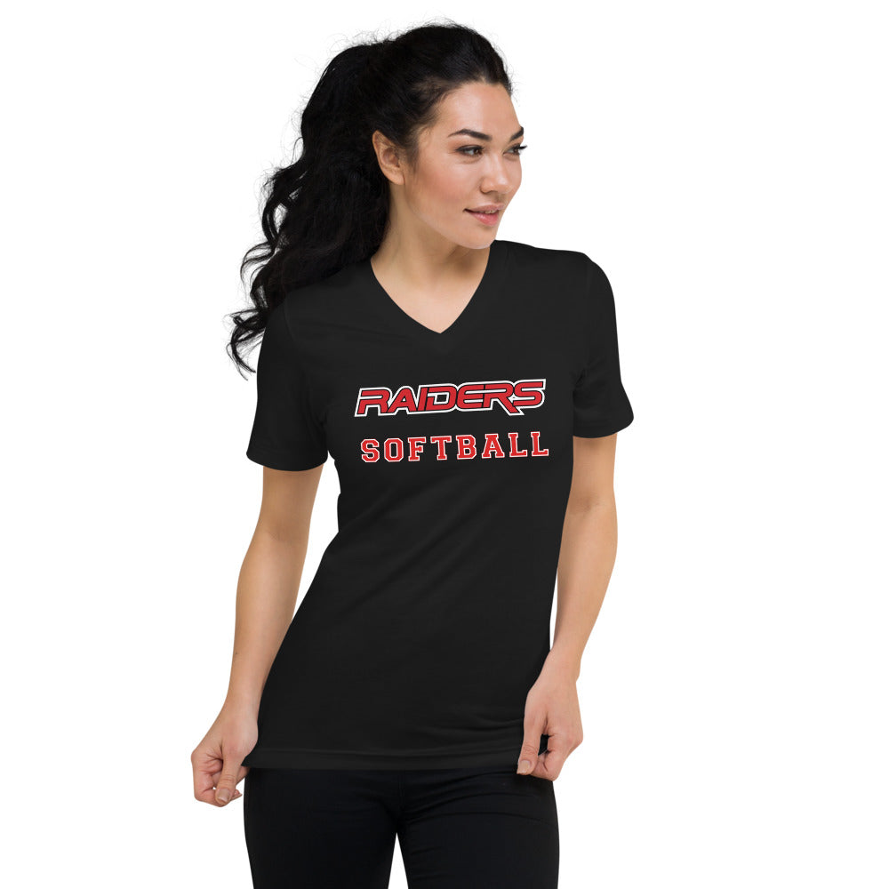 RAIDERS Softball MILLER 4 Unisex Short Sleeve V-Neck T-Shirt