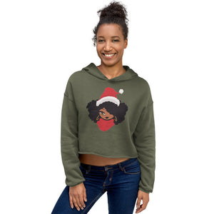 Black Female Santa Crop Hoodie