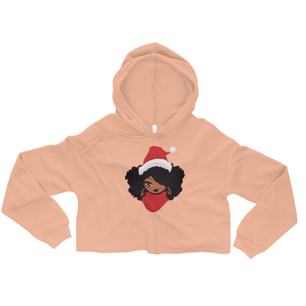 Black Female Santa Crop Hoodie