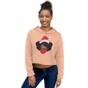 Black Female Santa Crop Hoodie