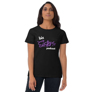 biz Sisters podcast purple Women's short sleeve t-shirt
