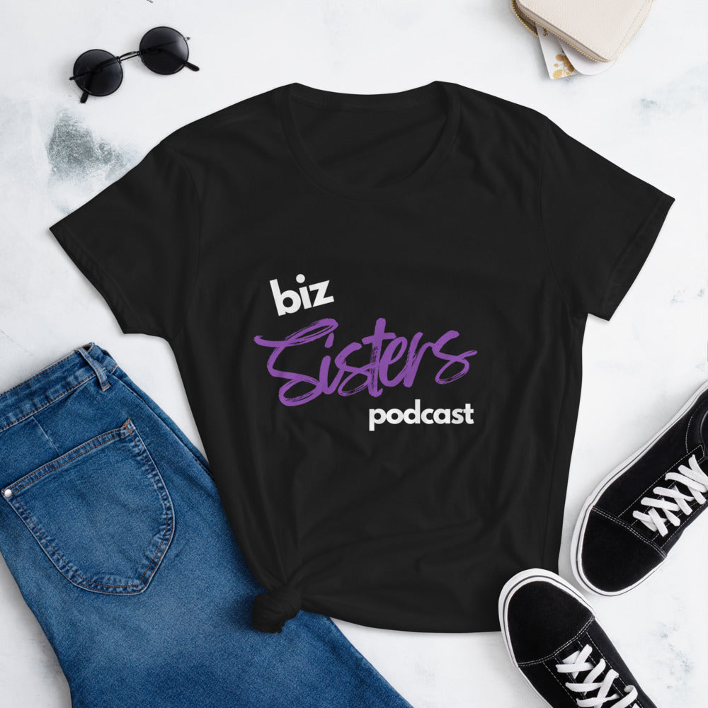 biz Sisters podcast purple Women's short sleeve t-shirt