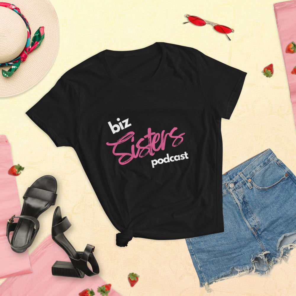 biz Sisters podcast pink Women's short sleeve t-shirt
