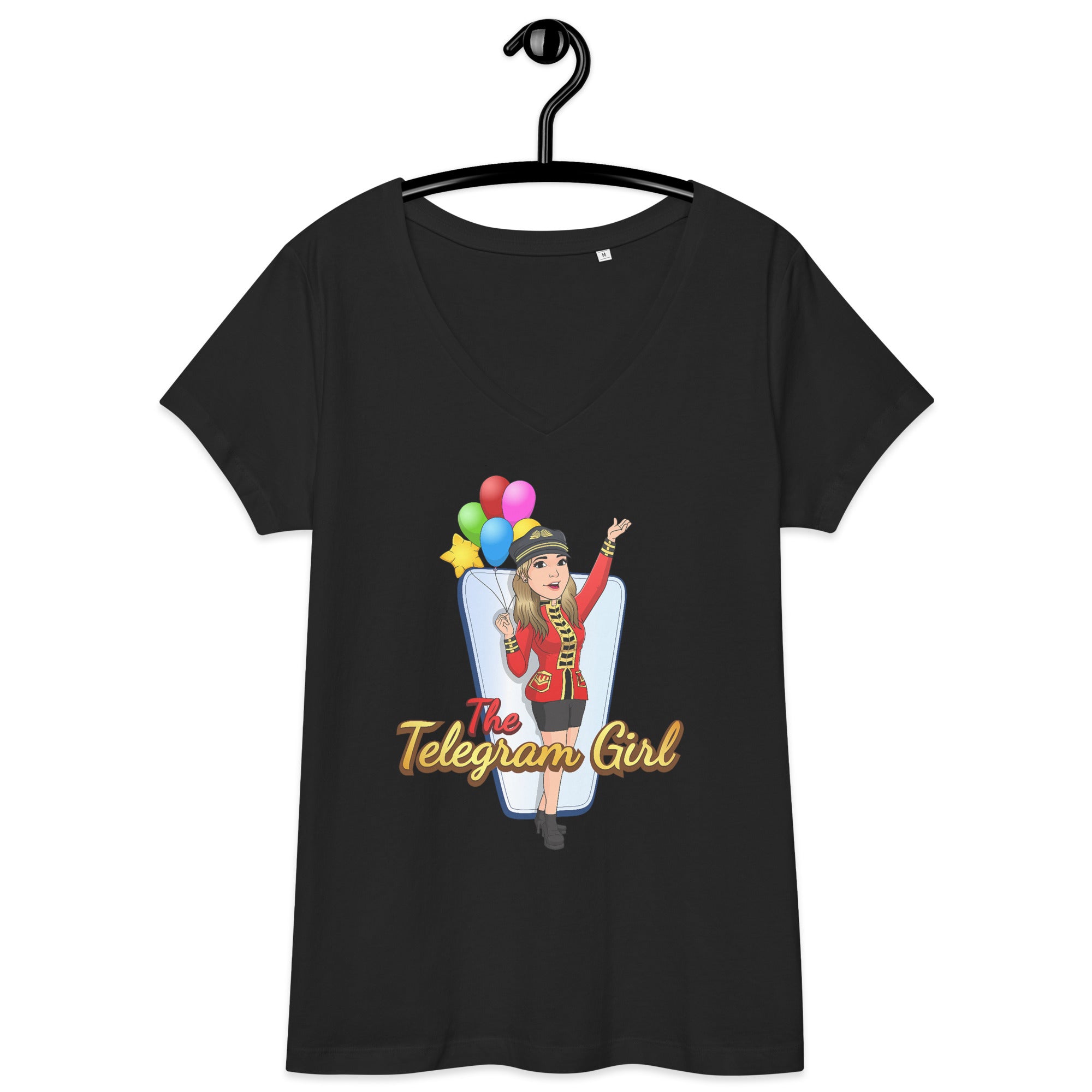 The Telegram Girl Women’s fitted v-neck t-shirt