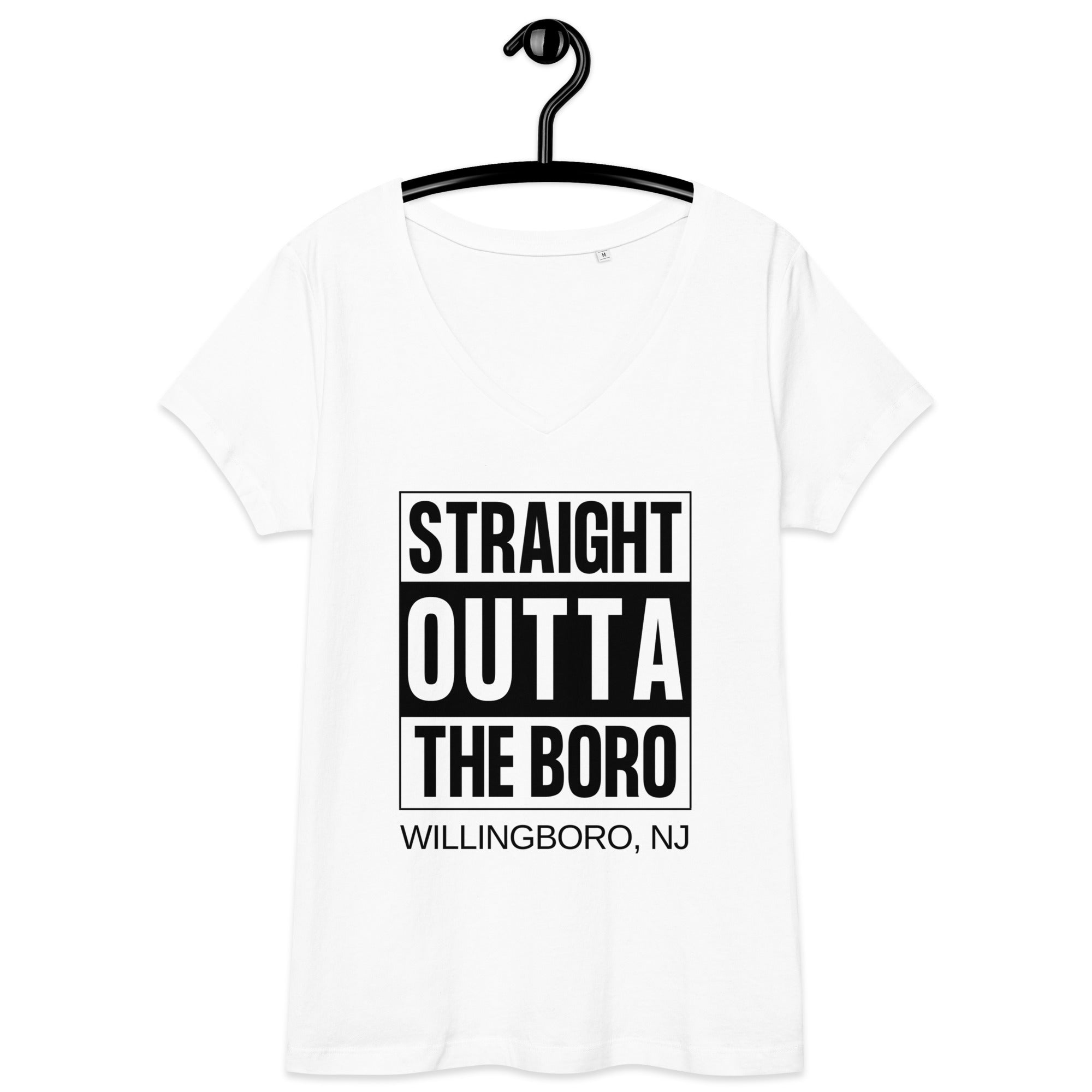Straight Outta The Boro Women’s fitted v-neck t-shirt