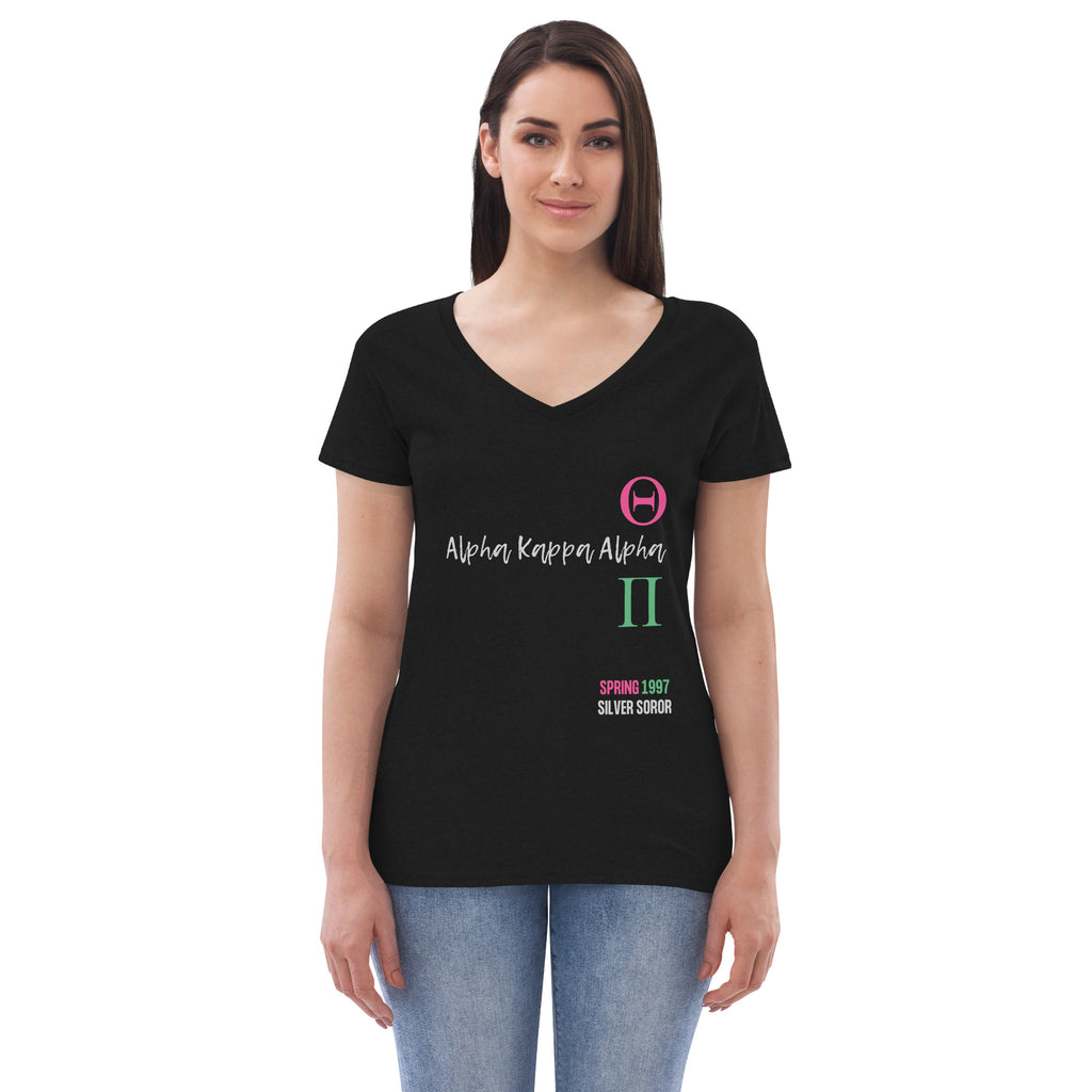 Alpha Kappa Alpha Theta Pi Women’s recycled v-neck t-shirt