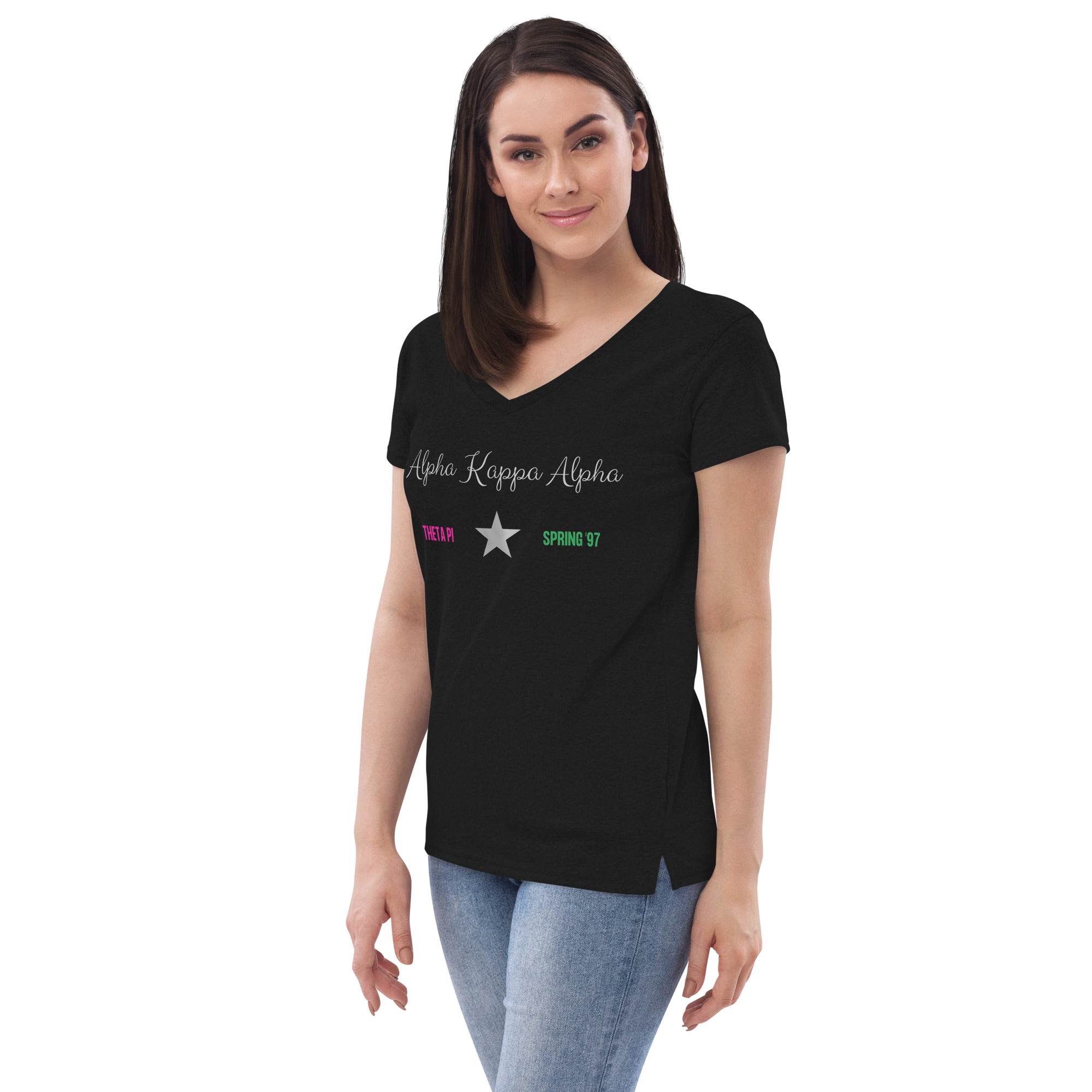Alpha Kappa Alpha Theta Pi 2 Women’s recycled v-neck t-shirt